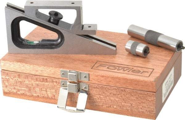 Fowler - 6-1/4 Inch Adjustable Planer and Shaper Gage - 5 Inch Long, 3/4 Inch Wide, 6-1/4 Inch High Base, Includes 1 Inch Extension Post, 3 Inch Extension Post, Wooden Case - All Tool & Supply