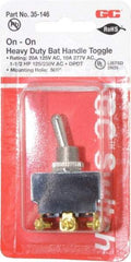 GC/Waldom - DPDT Heavy Duty On-On Toggle Switch - Screw Terminal, Bat Handle Actuator, 1-1/2 hp at 125/250 VAC hp, 277 VAC - All Tool & Supply