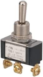 GC/Waldom - SPDT Heavy Duty On-Off-On Toggle Switch - Screw Terminal, Bat Handle Actuator, 3/4 hp at 125/250 VAC hp, 277 VAC - All Tool & Supply