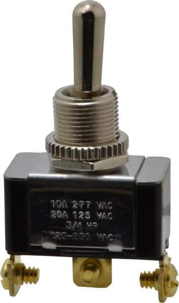 GC/Waldom - SPDT Heavy Duty On-Off-On Toggle Switch - Screw Terminal, Bat Handle Actuator, 3/4 hp at 125/250 VAC hp, 277 VAC - All Tool & Supply