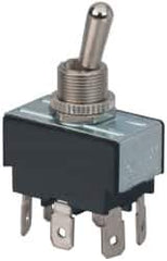 GC/Waldom - DPDT Heavy Duty On-On Toggle Switch - Quick Connect Terminal , Bat Handle Actuator, 1-1/2 hp at 125/250 VAC hp, 125/150 VAC - All Tool & Supply