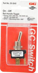 GC/Waldom - DPST Heavy Duty On-Off Toggle Switch - Quick Connect Terminal , Bat Handle Actuator, 3/4 hp at 125/250 VAC hp, 125 VAC at 20 A & 250 VAC at 10 A - All Tool & Supply