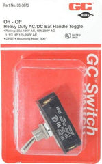 GC/Waldom - DPST Heavy Duty On-Off Toggle Switch - Screw Terminal, Bat Handle Actuator, 1-1/2 hp at 125/250 VAC hp, 125 VAC at 20 A & 250 VAC at 10 A - All Tool & Supply