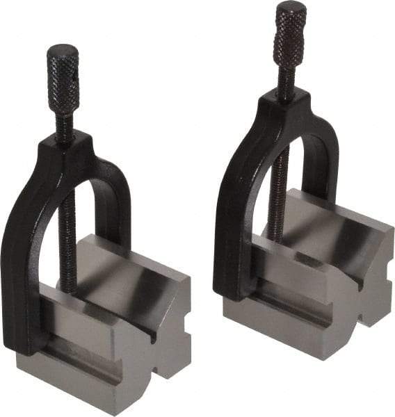 Value Collection - 14.29 to 1" Capacity, 90° Angle, Tool Steel V-Block - 1-3/4" Long x 1-19/32" Wide x 1-7/16" High, Sold as 2 Block Set - All Tool & Supply