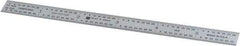 TESA Brown & Sharpe - 6" Long, 1/64, 1/50, 1/32, 1/10" Graduation, Flexible Steel Rule - 12R Graduation Style, 1/2" Wide, Silver, Satin Chrome Finish - All Tool & Supply