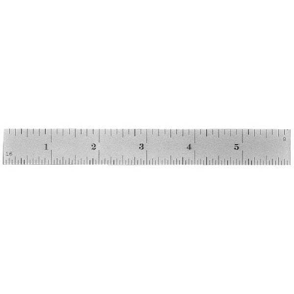 Made in USA - 6" Long, 0.5, 1mm Graduation, Flexible Stainless Steel Rule - All Tool & Supply