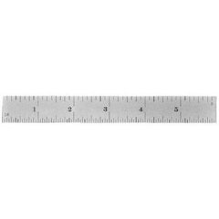 Made in USA - 6" Long, 0.5, 1mm Graduation, Flexible Stainless Steel Rule - All Tool & Supply