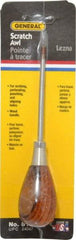 General - 6-1/2" OAL Steel Scratch Awl - Hardwood Handle - All Tool & Supply