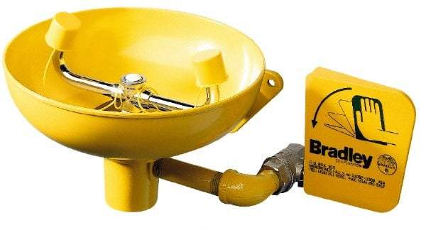 Bradley - Wall Mount, Plastic Bowl, Eyewash Station - 1/2" Inlet, 30 to 90 psi Flow, 0.4 GPM Flow Rate - All Tool & Supply