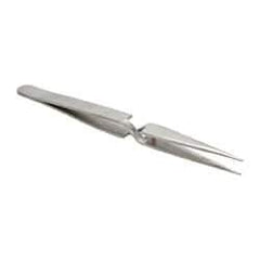 Value Collection - 4-3/4" OAL Stainless Steel Assembly Tweezers - Short Style with Sharp Point - All Tool & Supply