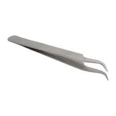 Value Collection - 4-1/2" OAL 7-SS Precision Tweezers - Curved Fine Point - All Tool & Supply