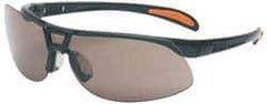 Uvex - Gray Lenses, Framed Safety Glasses - Anti-Fog, Scratch Resistant, Metallic Black Polycarbonate Frame, Size Universal, Wrap Around - All Tool & Supply