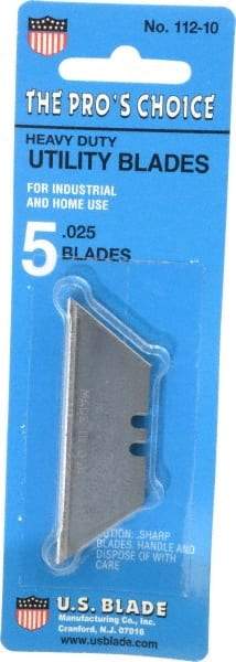 U.S. Blade - 5 Piece Steel Utility Knife Blade - 0.025" Blade Thickness - All Tool & Supply