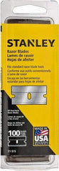 Stanley - 100 Piece Steel Single Edge Blade - 1-1/2" OAL, 0.009" Blade Thickness - All Tool & Supply