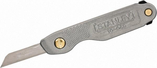 Stanley - 4-1/4" OAL, Straight Pocket Knife - 1 Blade - All Tool & Supply