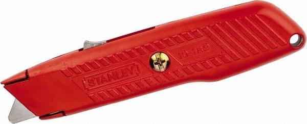 Stanley - Retractable Utility Knife - Orange Handle, 1 Blade Included - All Tool & Supply