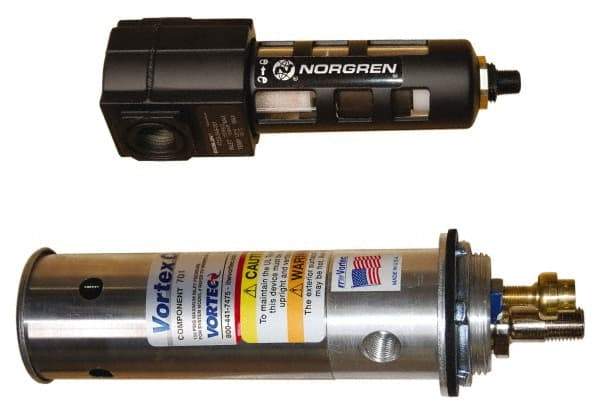 Vortec - 1,500 BTU per Hour, Vortex Enclosure Cooler with Thermostat - 1/4 NPT Thread, 25 Cubic Ft. per min - All Tool & Supply