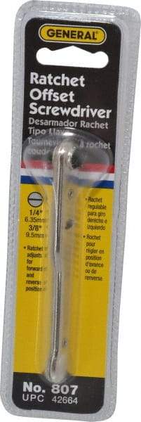 General - Ratcheting Offset Standard Slotted Screwdriver - 3-7/8" OAL - All Tool & Supply