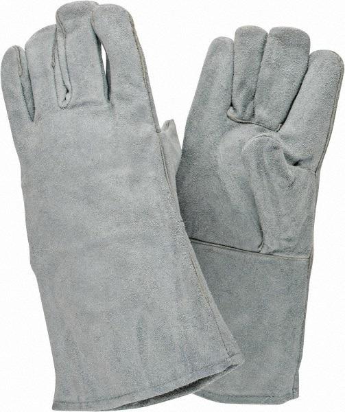 PRO-SAFE - Size L Cotton Lined Cowhide Welding Glove - 34.25cm OAL, Gauntlet Cuff, Wing Thumb, For General Welding - All Tool & Supply