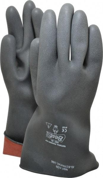 SHOWA - Size 2XL (11), 15" Long, 40 mil, Unsupported, Latex Chemical Resistant Gloves - Textured Finish, Unlined, Rolled Cuff, ANSI Cut Level 2, Puncture Level 0, Abrasion Level 2, Black, FDA Approved - All Tool & Supply