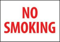 NMC - "No Smoking", 10" Long x 14" Wide, Rigid Plastic Safety Sign - Rectangle, 0.05" Thick, Use for Smoking Regulations - All Tool & Supply