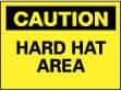 NMC - "Caution - Hard Hat Area", 10" Long x 14" Wide, Rigid Plastic Safety Sign - Rectangle, 0.05" Thick, Use for Accident Prevention - All Tool & Supply