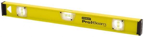 Stanley - 48" Long 3 Vial I-Beam Level - Aluminum, Yellow, 1 Level & 2 Plumb Vials - All Tool & Supply