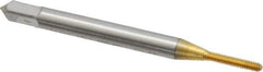 OSG - #0-80 UNF H2 Thread Limit Bottoming Thread Forming Tap - Cobalt, TiN Finish, 1-5/8" OAL, 5/16" Thread Length, Right Hand Thread, Series HY-PRO NRT - All Tool & Supply