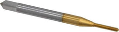 OSG - #0-80 UNF H3 Thread Limit Bottoming Thread Forming Tap - Cobalt, TiN Finish, 1-5/8" OAL, 5/16" Thread Length, Right Hand Thread, Series HY-PRO NRT - All Tool & Supply