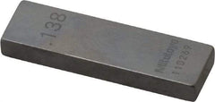 Mitutoyo - 0.138" Rectangular Steel Gage Block - Accuracy Grade AS-1, Includes Certificate of Inspection - All Tool & Supply