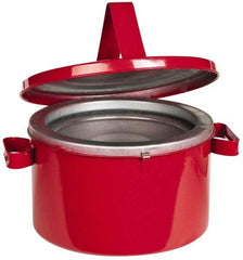 Eagle - 8 Quart Capacity, Coated Steel, Red Bench Can - 7 Inch High x 11-1/4 Inch Diameter, 2-1/2 Inch Dasher Diameter, Includes Lid - All Tool & Supply