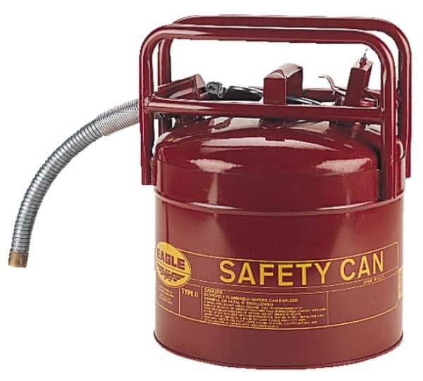 Eagle - 5 Gal Galvanized Steel Type II DOT Safety Can - 15-3/4" High x 12-1/2" Diam, Red with Yellow - All Tool & Supply