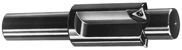 Cutting Tool Technologies - 31/32 Inch Diameter, Solid Pilot, Straight 5/8 Inch Shank Diameter, 3 Insert, Indexable Counterbore - 4-5/8 Inch Overall Length, TPGH Insert - All Tool & Supply