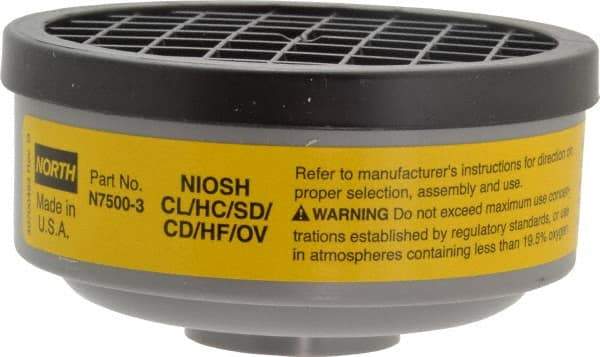 North - Yellow Cartridge - Series 7700, Protects Against Acid Gas, Organic Vapor - All Tool & Supply