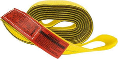 Lift-All - 12' Long x 2" Wide, 9,600 Lb Vertical Capacity, 2 Ply, Polyester Web Sling - 7,700 Lb Choker Capacity, Yellow - All Tool & Supply