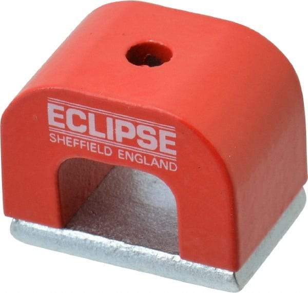 Eclipse - 1 Hole, 0.1969" Hole Diam, 51/64" Overall Width, 1-3/16" Deep, 51/64" High, 9.5 Lb Average Pull Force, Alnico Power Magnets - 7.5mm Pole Width, 550°C Max Operating Temp, Grade 5 Alnico - All Tool & Supply