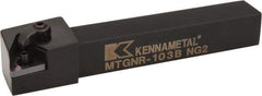 Kennametal - MTGN, Right Hand Cut, 0° Lead Angle, 5/8" Shank Height x 5/8" Shank Width, Negative Rake Indexable Turning Toolholder - 4-1/2" OAL, TN..33. Insert Compatibility, Series Kenloc - All Tool & Supply