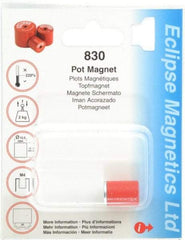 Eclipse - 1/2" Diam, M4 Thread, 2.5 Lb Average Pull Force, Mild Steel, Alnico Pot Magnets - 220°C Max Operating Temp, 5/8" High, Grade 5 Alnico - All Tool & Supply