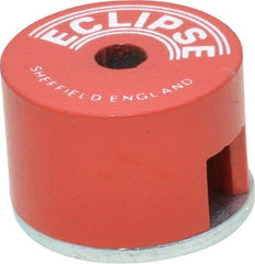 Eclipse - 1" Diam, 3/16" Hole Diam, 3.4 kg Max Pull Force Alnico Button Magnet - 5/8" High, 11/32" Gap Width, Grade 5 Alnico - All Tool & Supply