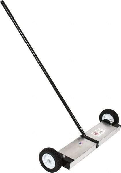 Mag-Mate - 24" Long Push Magnetic Sweeper with Wheels - 5" Wide x 5" High x 48" Long, 6" Wheel Diam, 2" Clearance - All Tool & Supply