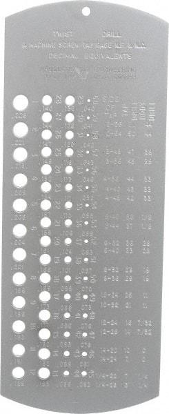 PEC Tools - #60 Wire to #1 Wire Hole Size Drill Gage - 60 Holes - All Tool & Supply