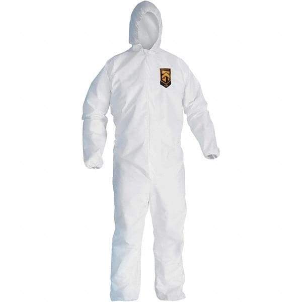 KleenGuard - Size 2XL SMS General Purpose Coveralls - White, Zipper Closure, Elastic Cuffs, Elastic Ankles, Serged Seams - All Tool & Supply