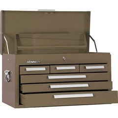 Kennedy - 6 Drawer Tool Chest - 26-1/8" Wide x 12-1/8" Deep x 14-3/4" High, Steel, Brown - All Tool & Supply