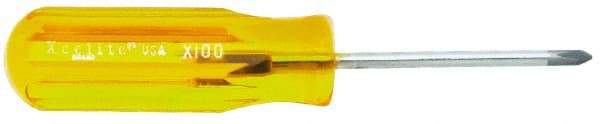 Xcelite - #0, 4-5/8" OAL, Standard Phillips Screwdriver - 2" Blade Length, Round Shank, Acetate Handle - All Tool & Supply