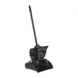 Rubbermaid - 11-1/4" Wide x 5" High Upright Dustpan - Plastic Body, 12-51/64" Handle, Black, with Wheels - All Tool & Supply