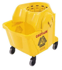 Rubbermaid - 35 Qt Plastic Bucket & Wringer - 18-5/8" Long x 24-3/4" High x 15-7/8" Wide, Yellow - All Tool & Supply