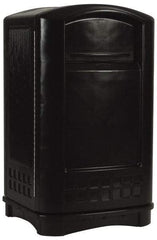 Rubbermaid - 50 Gal Black Rectangle Trash Can - Polyethylene, 42-1/8" High x 24-3/4" Long x 25-1/4" Wide - All Tool & Supply