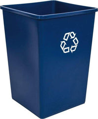 Rubbermaid - 35 Gal Blue Square Recycling Container - Polyethylene, 27-5/8" High x 19-1/2" Long x 19-1/2" Wide - All Tool & Supply