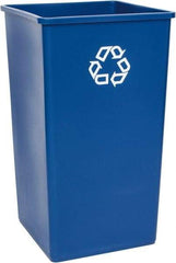 Rubbermaid - 50 Gal Blue Square Recycling Container - Polyethylene, 34-1/4" High x 19-1/2" Long x 19-1/2" Wide - All Tool & Supply