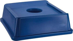 Rubbermaid - Square Lid for Use with 35 Gal Square Recycle Containers - Blue, Polyethylene, For 3569 - All Tool & Supply